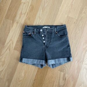 Levi's Dark Wash Jean Shorts High-Waisted Cuffed
